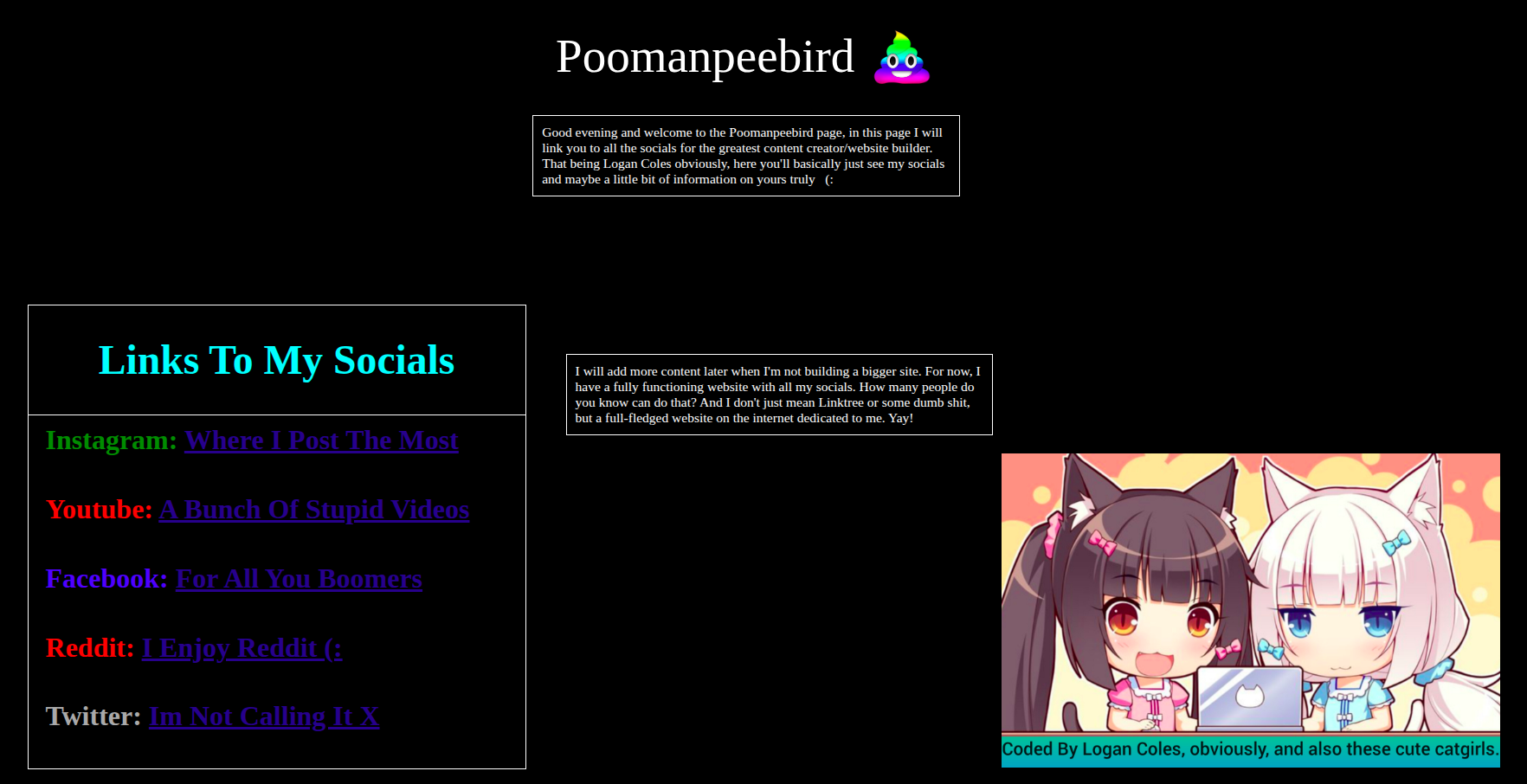 Image of the poomanpeebird website